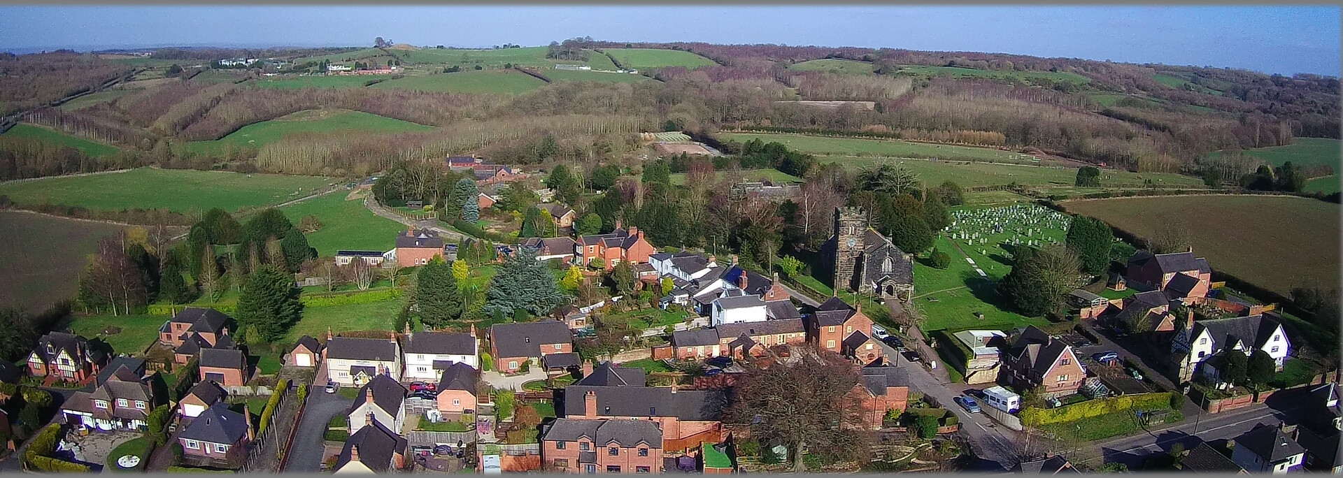 Aerial view of Hartshorne Village from St Peter's Church