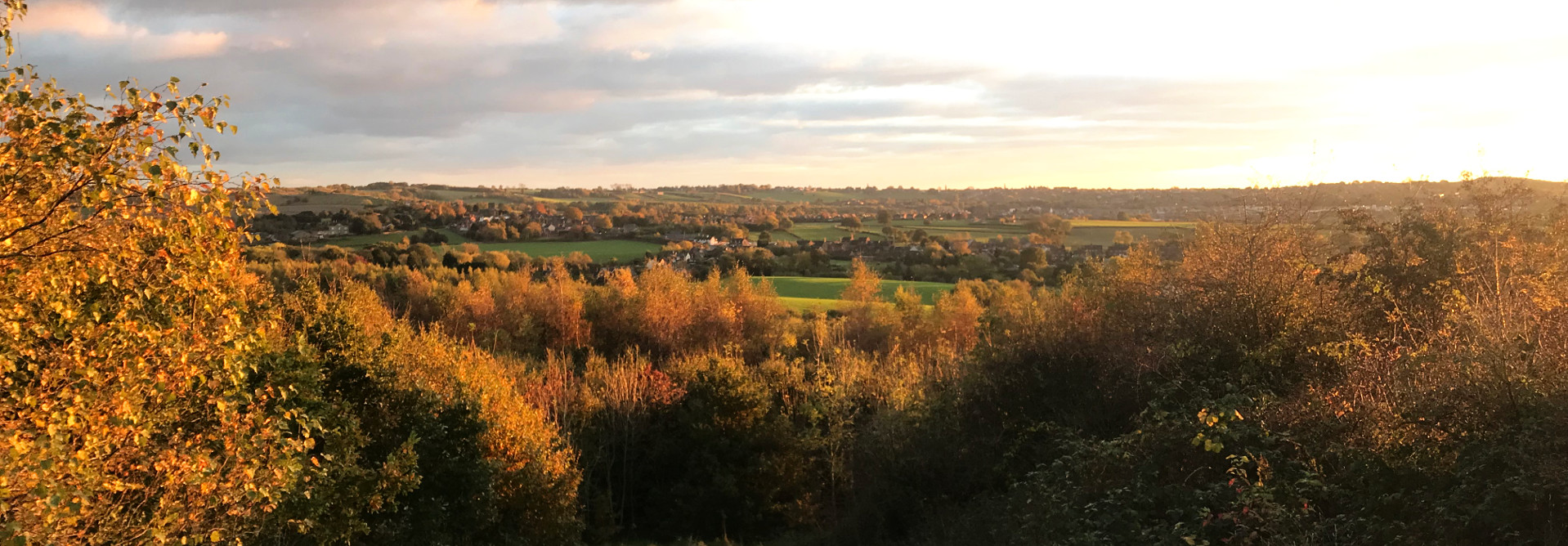 Autumn view of Hartshorne from the Julie Lakin memorial bench